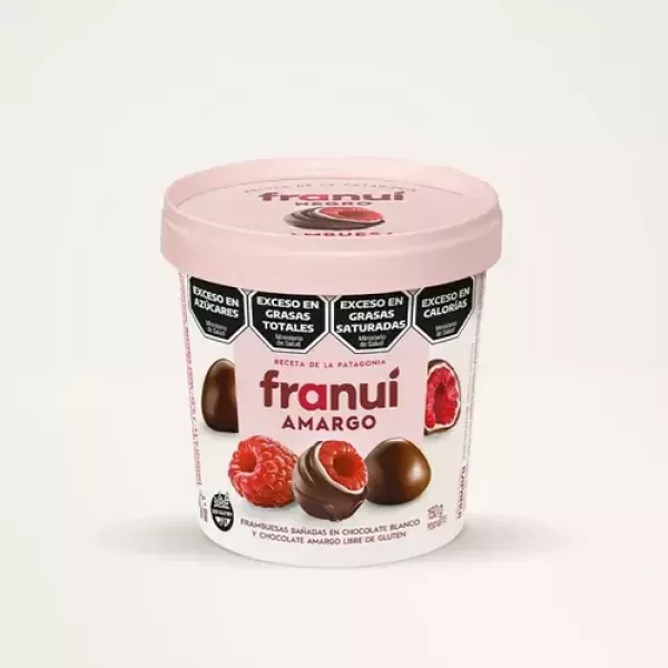 Frambuesas SIN GLUTEN Bañadas en Chocolate Amargo Franuí Amargo