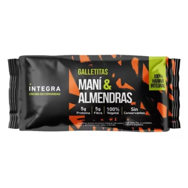 Galletitas De Mani y Almendras x72grs Integra