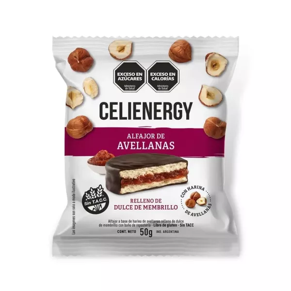 Alfajor de avellanas Relleno De Dulce de Membrillo Sin Tacc Celienergy