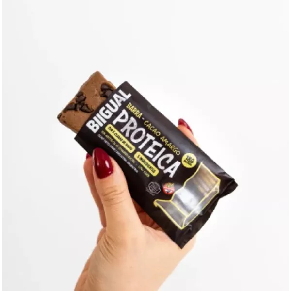 Barra Proteica Cacao y chips negros 50 Grs Bigual