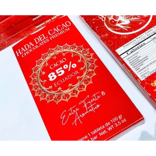 Chocolate Organico Al 85% Puro x100grs Hada Del Cacao 