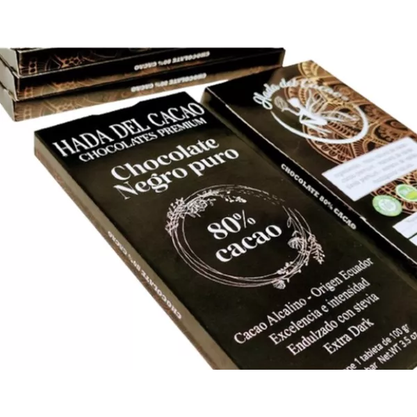 Chocolate Organico Al 80% Puro X 100 Grs Hada Del Cacao