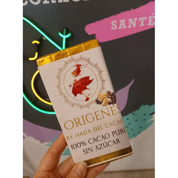 Chocolate Organico Al 100%  Sin Endulzar  x100 Grs Hada Del Cacao