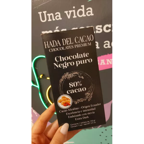 Chocolate Organico Al 80% Con Mani  x100grs Hada Del Cacao