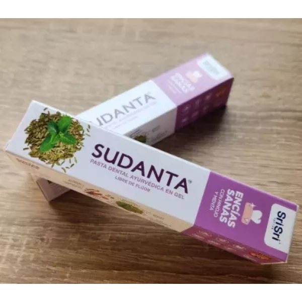 Pasta De Dientes Libre De Fluor Ayurvedica En Gel Encias Sanas X 50 Grs SUDANTA SRI SRI