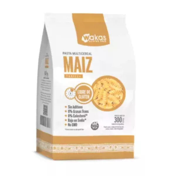 Pasta Fussilli Multicereal Con Maiz x300grs Wakas