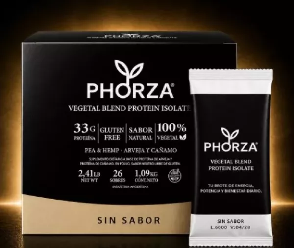 Blend de Proteina Aislada Vegetal Sabor Vainilla SIN GLUTEN x42grs Phorza
