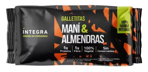 Galletitas De Mani y Almendras x72grs Integra