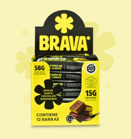Barrita Proteica De Cacao Datiles y Mani Sin Tacc Barra Brava