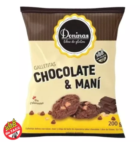 Galletitas Chocolate Y Mani Sin Tacc Doninas