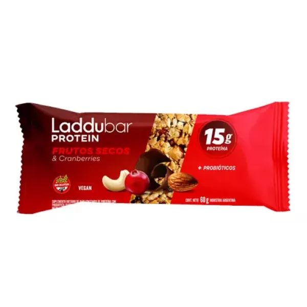 Barrita Proteica de frutos secos y cramberries con Probióticos LADDUBAR