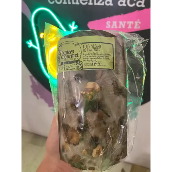 Budin Integral Vegan De Manzanas, Nueces Y Pasas Mediano Raices Gourmet
