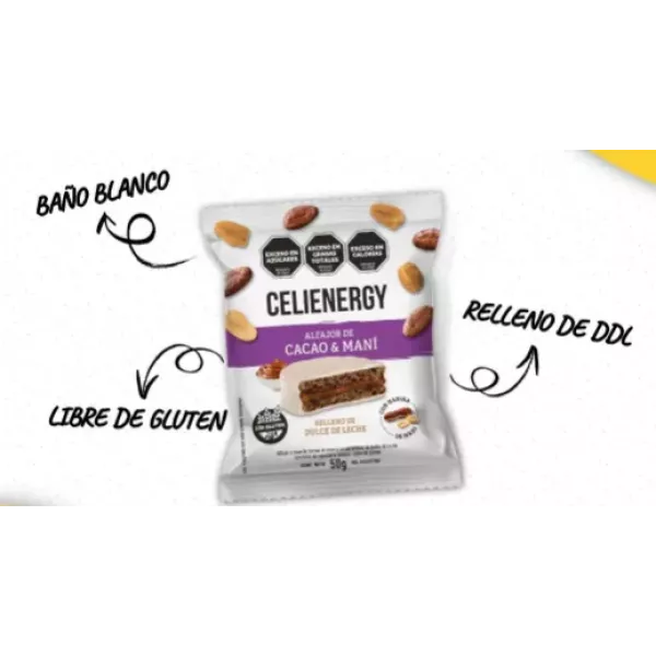 Alfajor De Cacao Y Mani Relleno De Dulce De Leche Sin Tacc Celienergy